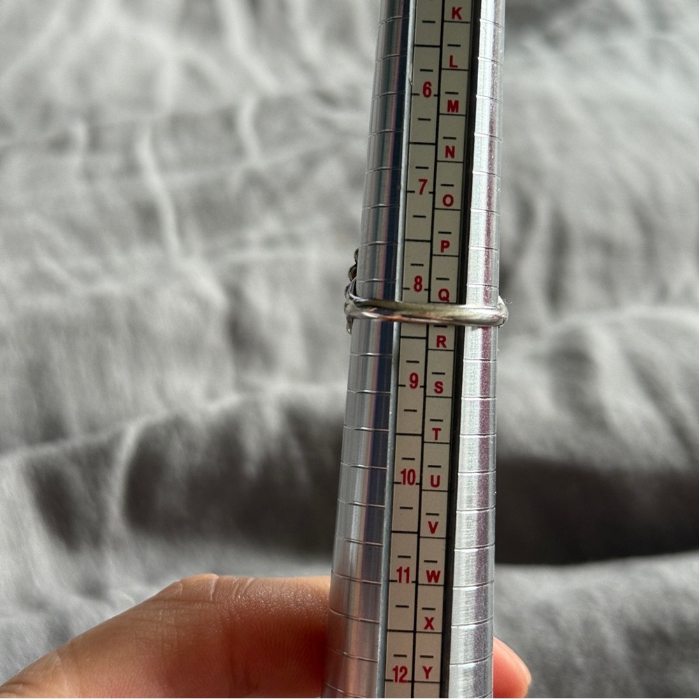 Silver Dot Design Oval Lapis Ring - image 4